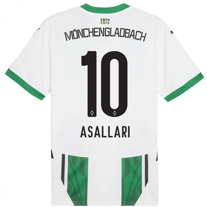 Danxen Män Kushtrim Asallari #10 Vit Grön Hemmatröja Matchtröjor 2024/25 Tröjor T-Tröja