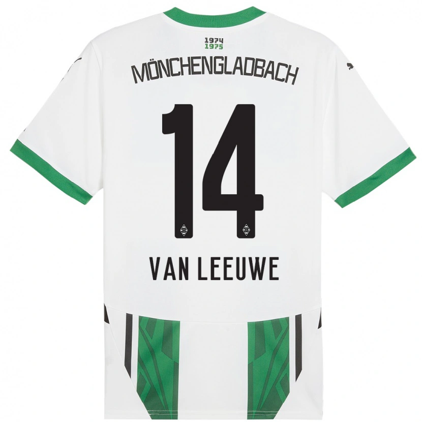 Danxen Män Kyra Van Leeuwe #14 Vit Grön Hemmatröja Matchtröjor 2024/25 Tröjor T-Tröja