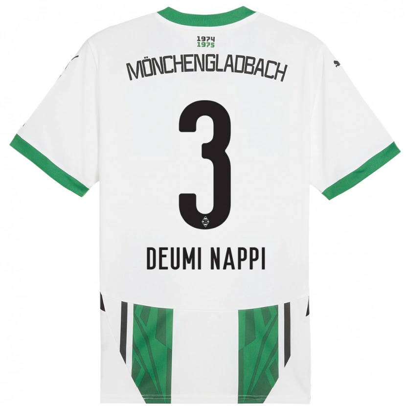 Danxen Män Dimitrie Deumi Nappi #3 Vit Grön Hemmatröja Matchtröjor 2024/25 Tröjor T-Tröja