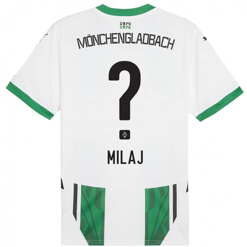 Danxen Män Adonis Milaj #0 Vit Grön Hemmatröja Matchtröjor 2024/25 Tröjor T-Tröja