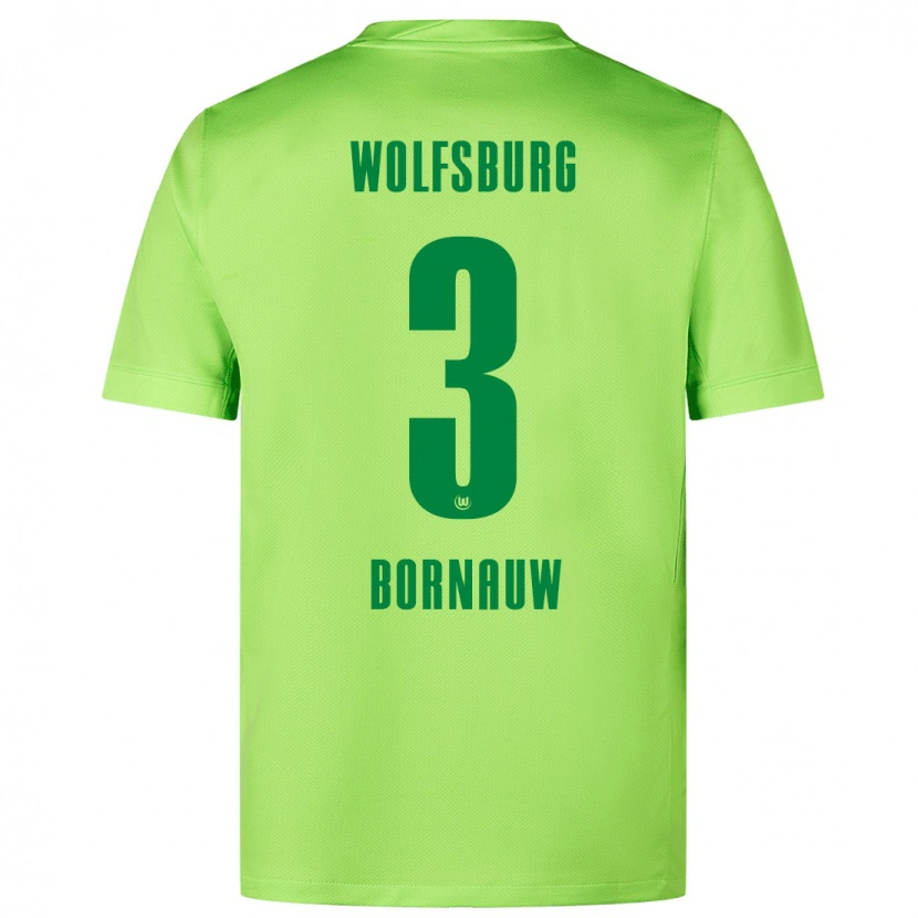 Danxen Män Sebastiaan Bornauw #3 Fluorescerande Grön Hemmatröja Matchtröjor 2024/25 Tröjor T-Tröja