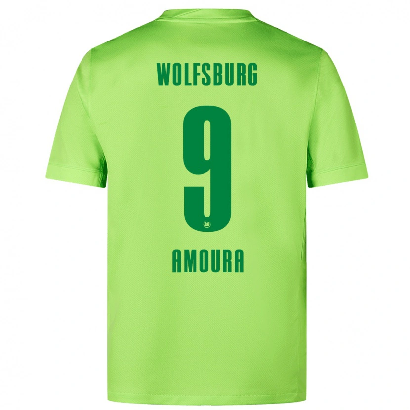 Danxen Män Mohamed Amoura #9 Fluorescerande Grön Hemmatröja Matchtröjor 2024/25 Tröjor T-Tröja