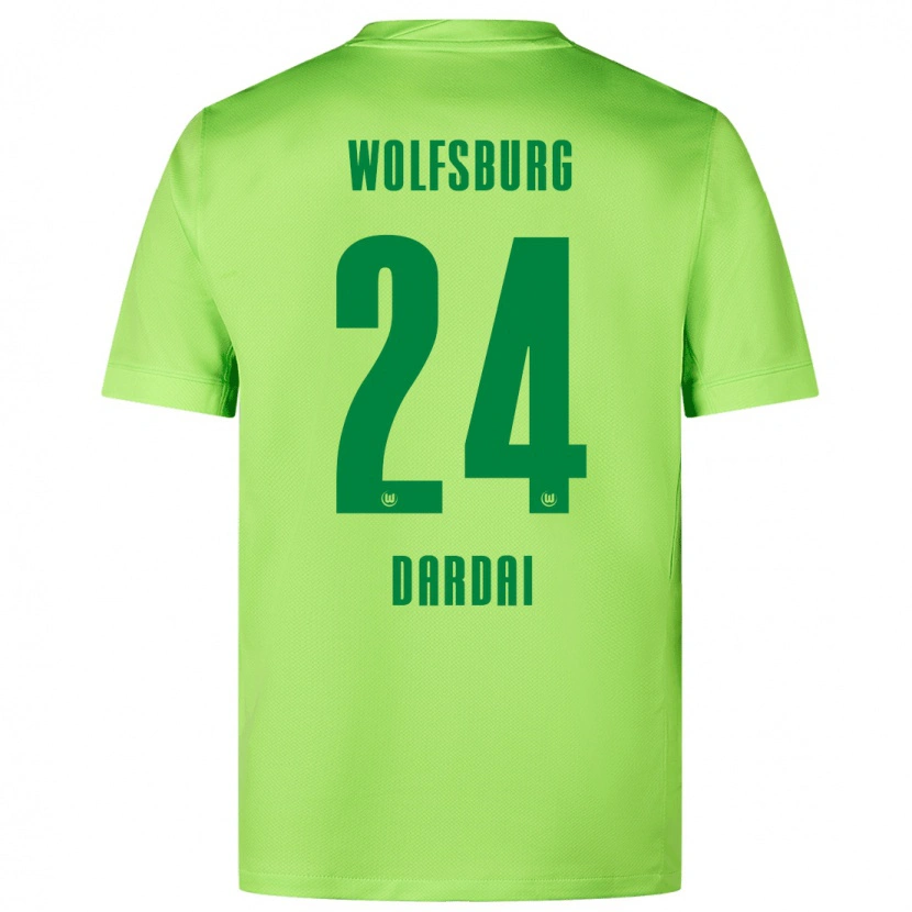 Danxen Män Bence Dárdai #24 Fluorescerande Grön Hemmatröja Matchtröjor 2024/25 Tröjor T-Tröja