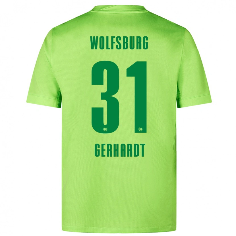 Danxen Män Yannick Gerhardt #31 Fluorescerande Grön Hemmatröja Matchtröjor 2024/25 Tröjor T-Tröja