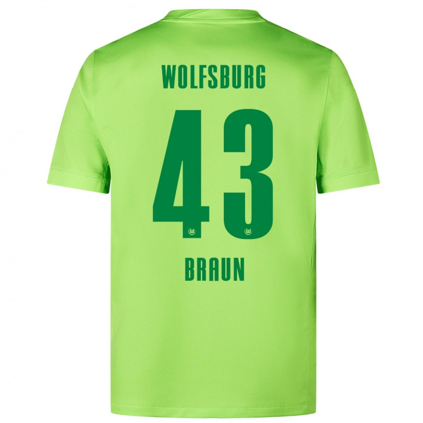 Danxen Män Manuel Braun #43 Fluorescerande Grön Hemmatröja Matchtröjor 2024/25 Tröjor T-Tröja