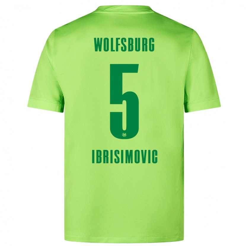 Danxen Män Amar Ibrisimovic #5 Fluorescerande Grön Hemmatröja Matchtröjor 2024/25 Tröjor T-Tröja