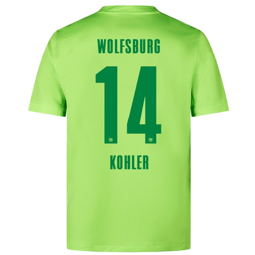Danxen Män Leonard Köhler #14 Fluorescerande Grön Hemmatröja Matchtröjor 2024/25 Tröjor T-Tröja
