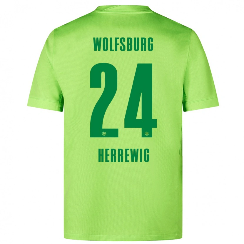 Danxen Män Max Herrewig #24 Fluorescerande Grön Hemmatröja Matchtröjor 2024/25 Tröjor T-Tröja