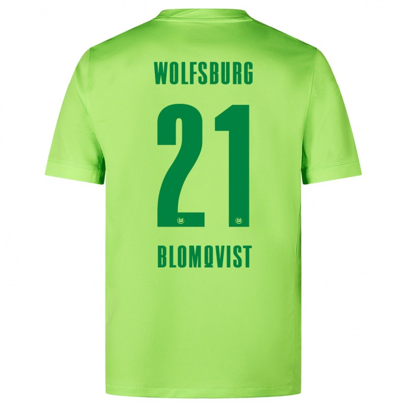 Danxen Män Rebecka Blomqvist #21 Fluorescerande Grön Hemmatröja Matchtröjor 2024/25 Tröjor T-Tröja