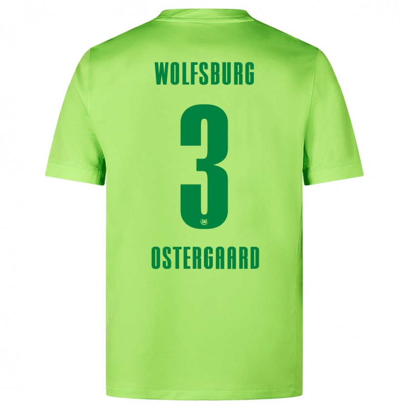 Danxen Män Christian Östergaard #3 Fluorescerande Grön Hemmatröja Matchtröjor 2024/25 Tröjor T-Tröja