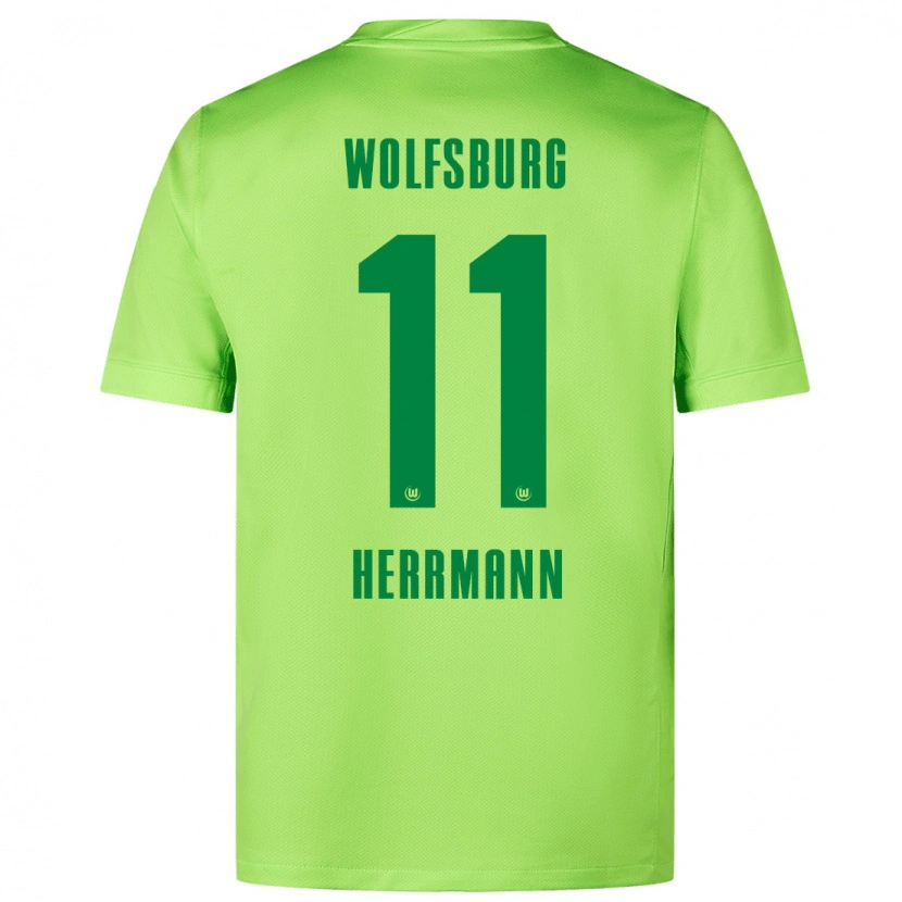 Danxen Män Max Herrmann #11 Fluorescerande Grön Hemmatröja Matchtröjor 2024/25 Tröjor T-Tröja