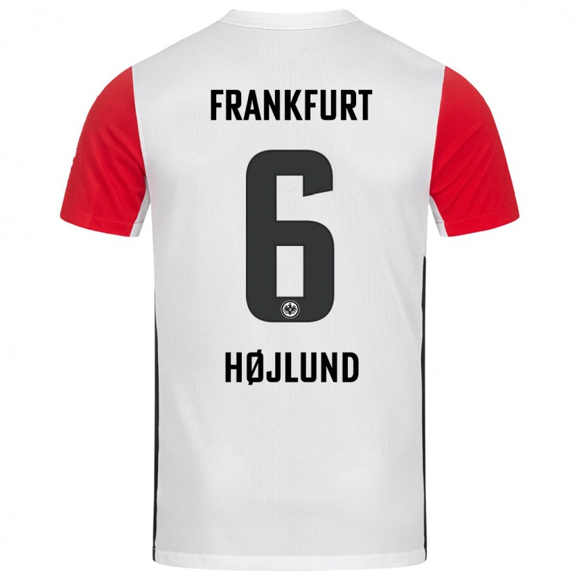 Danxen Män Oscar Højlund #6 Vit Röd Hemmatröja Matchtröjor 2024/25 Tröjor T-Tröja