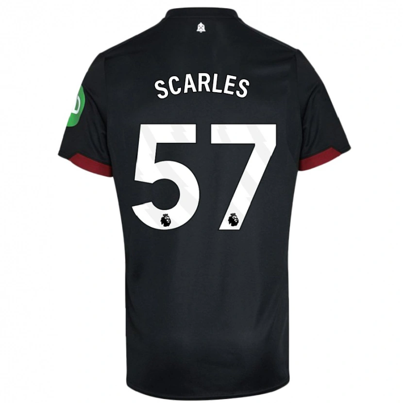 Danxen Män Oliver Scarles #57 Svart Vit Bortatröja Matchtröjor 2024/25 Tröjor T-Tröja