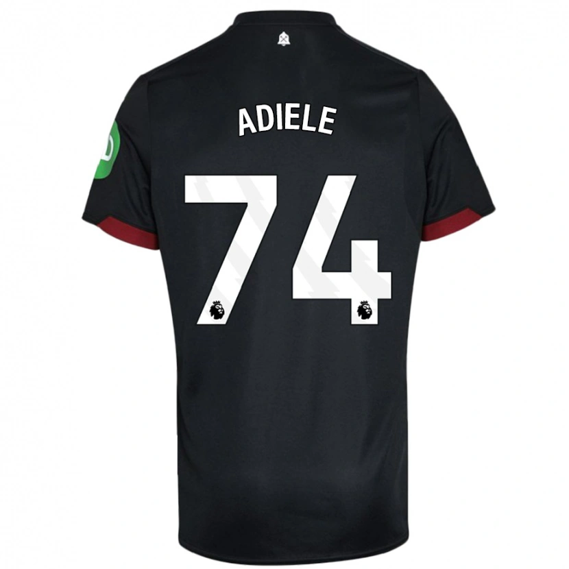 Danxen Män Emeka Adiele #74 Svart Vit Bortatröja Matchtröjor 2024/25 Tröjor T-Tröja
