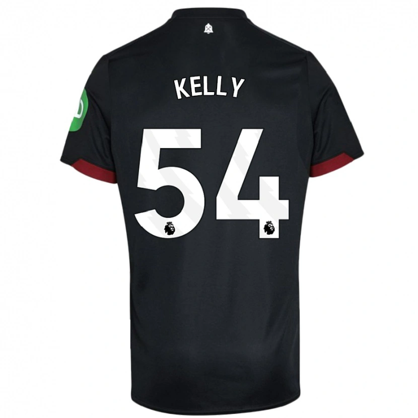 Danxen Män Patrick Kelly #54 Svart Vit Bortatröja Matchtröjor 2024/25 Tröjor T-Tröja