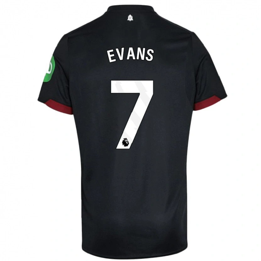 Danxen Män Lisa Evans #7 Svart Vit Bortatröja Matchtröjor 2024/25 Tröjor T-Tröja