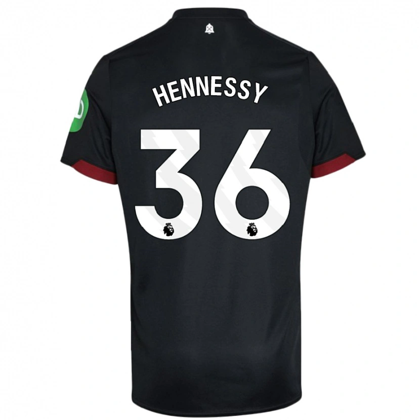 Danxen Män Alexandra Hennessy #36 Svart Vit Bortatröja Matchtröjor 2024/25 Tröjor T-Tröja