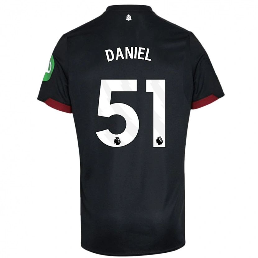 Danxen Män Daniel Chesters #51 Svart Vit Bortatröja Matchtröjor 2024/25 Tröjor T-Tröja
