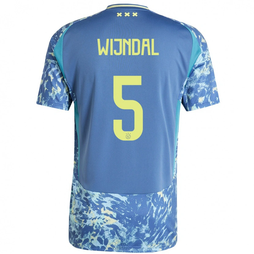 Danxen Män Owen Wijndal #5 Grå Blå Gul Bortatröja Matchtröjor 2024/25 Tröjor T-Tröja