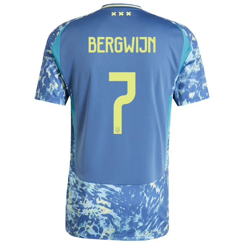 Danxen Män Steven Bergwijn #7 Grå Blå Gul Bortatröja Matchtröjor 2024/25 Tröjor T-Tröja