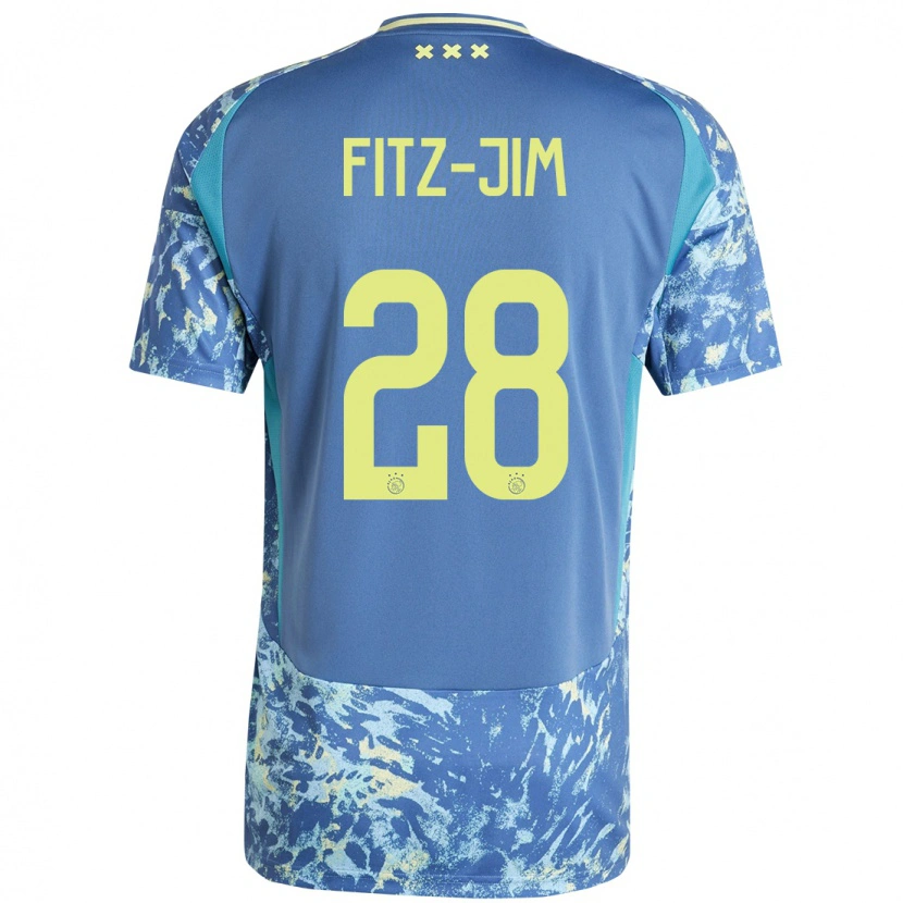 Danxen Män Kian Fitz-Jim #28 Grå Blå Gul Bortatröja Matchtröjor 2024/25 Tröjor T-Tröja