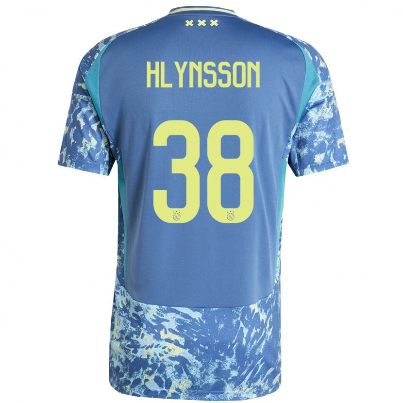 Danxen Män Kristian Hlynsson #38 Grå Blå Gul Bortatröja Matchtröjor 2024/25 Tröjor T-Tröja