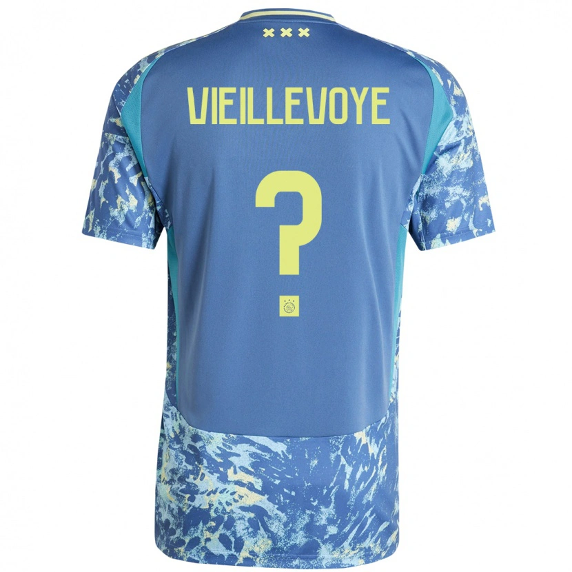 Danxen Män Luka Vieillevoye #0 Grå Blå Gul Bortatröja Matchtröjor 2024/25 Tröjor T-Tröja