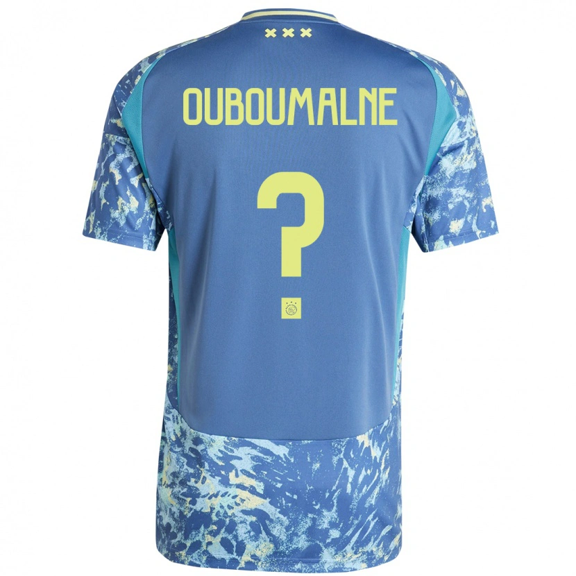 Danxen Män Abdessalam Ouboumalne #0 Grå Blå Gul Bortatröja Matchtröjor 2024/25 Tröjor T-Tröja