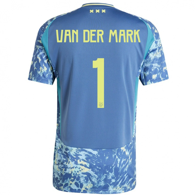 Danxen Män Jesper Van Der Mark #1 Grå Blå Gul Bortatröja Matchtröjor 2024/25 Tröjor T-Tröja