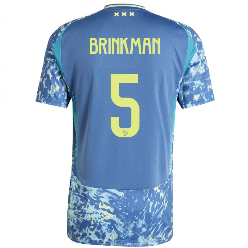 Danxen Män Tim Brinkman #5 Grå Blå Gul Bortatröja Matchtröjor 2024/25 Tröjor T-Tröja