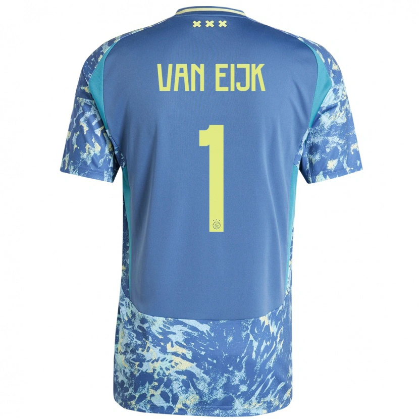 Danxen Män Regina Van Eijk #1 Grå Blå Gul Bortatröja Matchtröjor 2024/25 Tröjor T-Tröja
