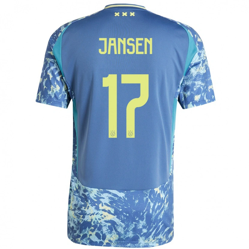 Danxen Män Bente Jansen #17 Grå Blå Gul Bortatröja Matchtröjor 2024/25 Tröjor T-Tröja