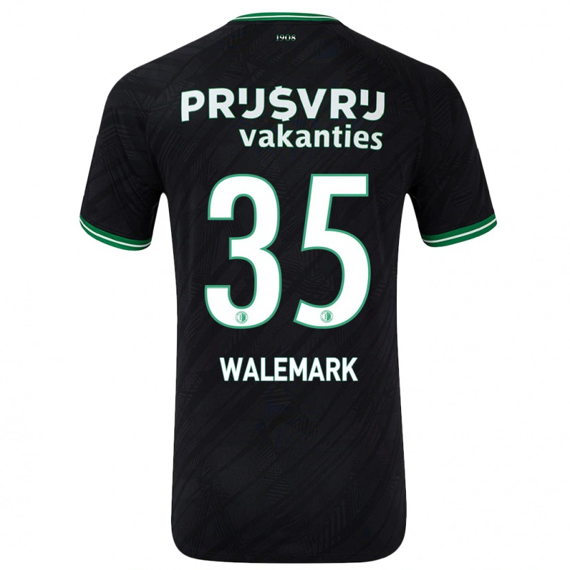 Danxen Män Patrik Walemark #35 Svart Grön Bortatröja Matchtröjor 2024/25 Tröjor T-Tröja