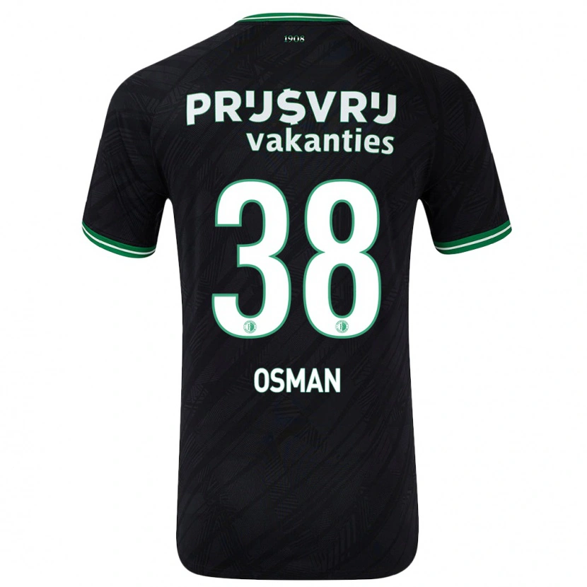 Danxen Män Ibrahim Osman #38 Svart Grön Bortatröja Matchtröjor 2024/25 Tröjor T-Tröja