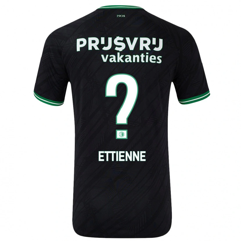 Danxen Män Jayden Ettienne #0 Svart Grön Bortatröja Matchtröjor 2024/25 Tröjor T-Tröja