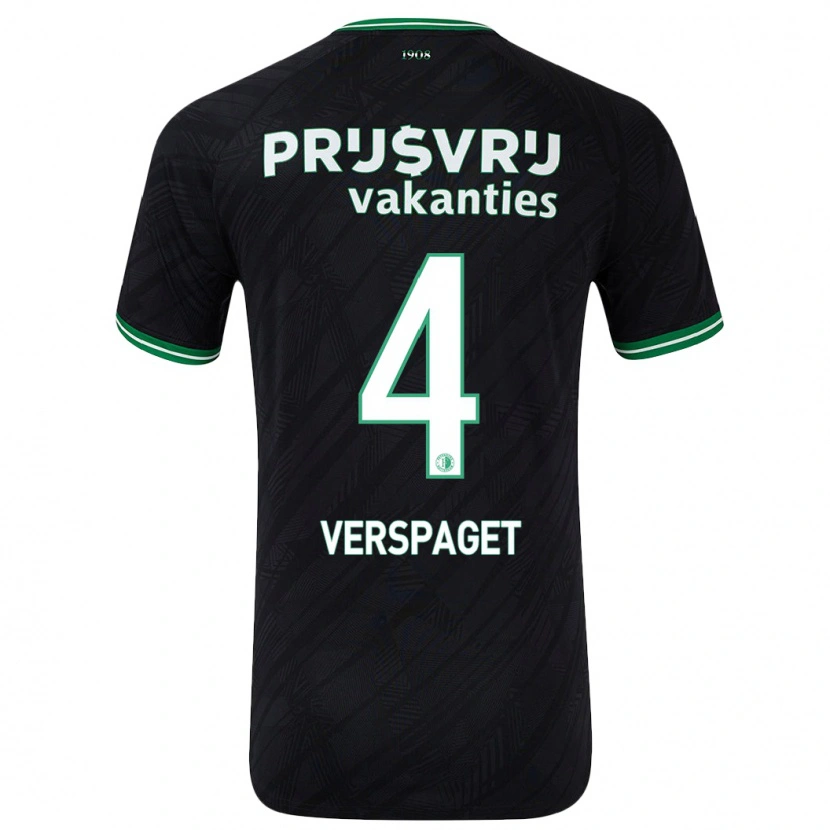 Danxen Män Amber Verspaget #4 Svart Grön Bortatröja Matchtröjor 2024/25 Tröjor T-Tröja