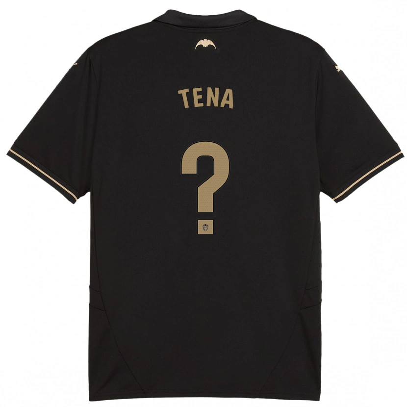 Danxen Män Javier Tena #0 Svart Bortatröja Matchtröjor 2024/25 Tröjor T-Tröja