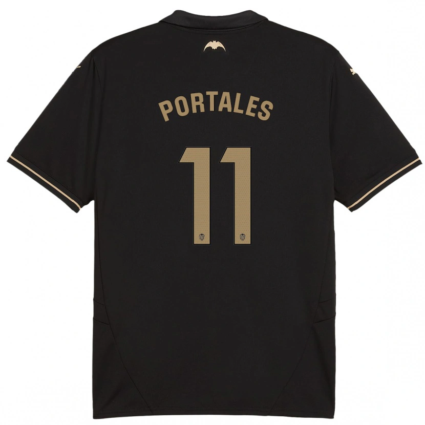 Danxen Män Macarena Portales #11 Svart Bortatröja Matchtröjor 2024/25 Tröjor T-Tröja