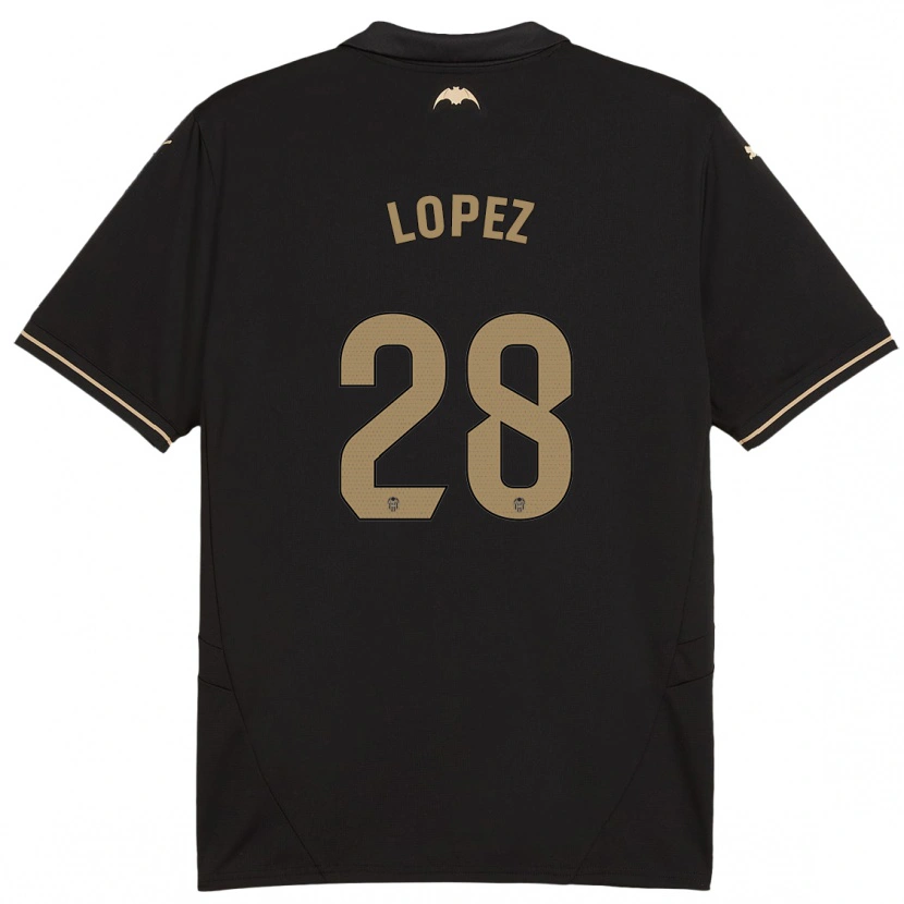 Danxen Män Saray Lopez #28 Svart Bortatröja Matchtröjor 2024/25 Tröjor T-Tröja