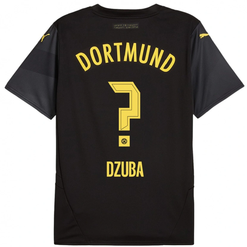 Danxen Män Fabian Dzuba #0 Svart Gul Bortatröja Matchtröjor 2024/25 Tröjor T-Tröja