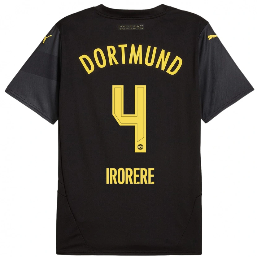 Danxen Män Felix Irorere #4 Svart Gul Bortatröja Matchtröjor 2024/25 Tröjor T-Tröja
