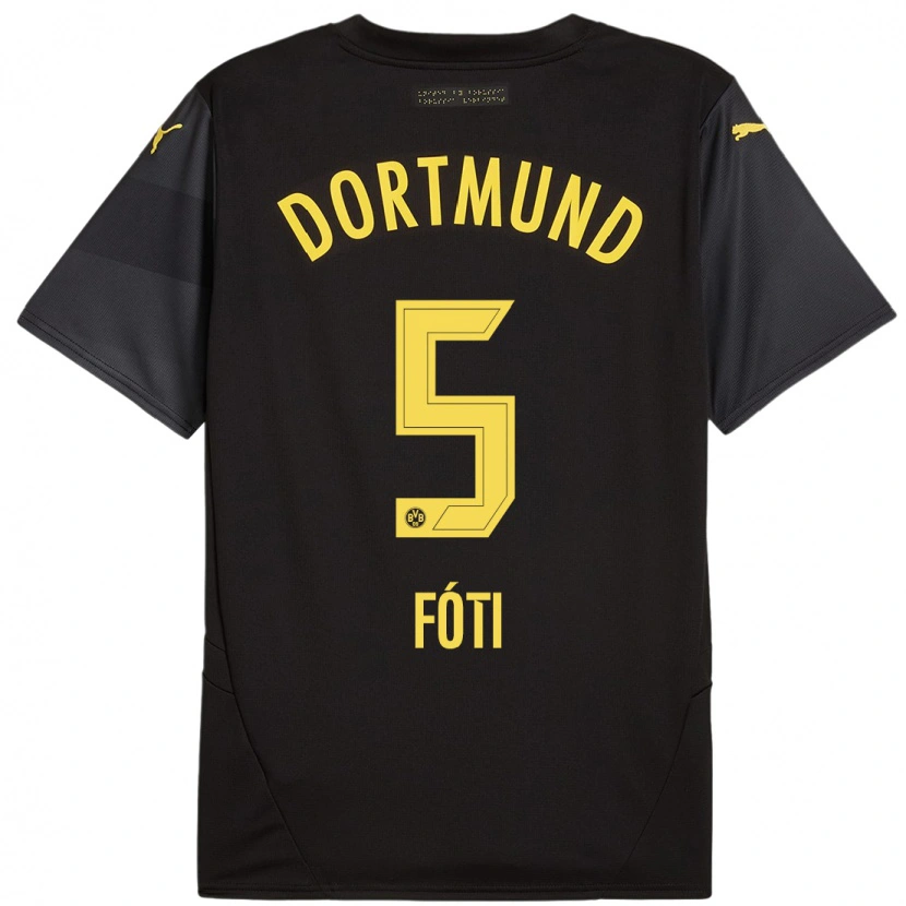 Danxen Män António Fóti #5 Svart Gul Bortatröja Matchtröjor 2024/25 Tröjor T-Tröja