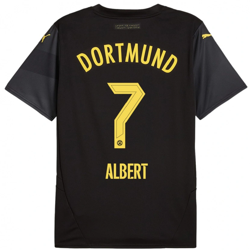 Danxen Män Mathis Albert #7 Svart Gul Bortatröja Matchtröjor 2024/25 Tröjor T-Tröja