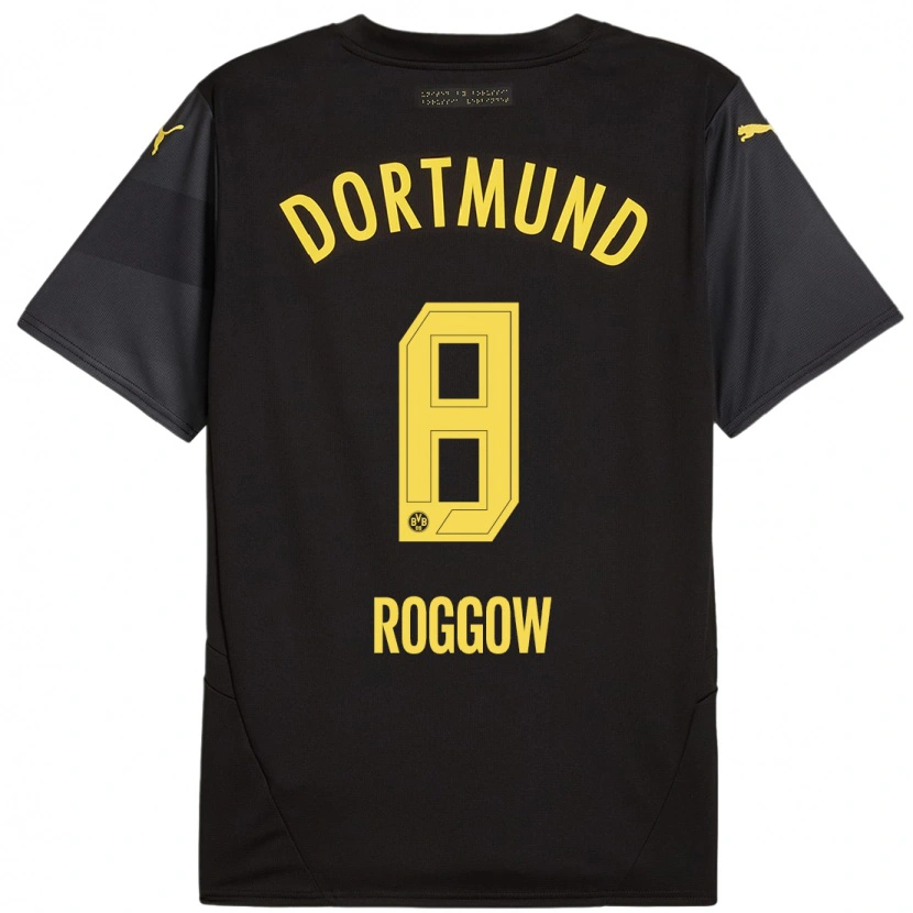 Danxen Män Franz Roggow #8 Svart Gul Bortatröja Matchtröjor 2024/25 Tröjor T-Tröja