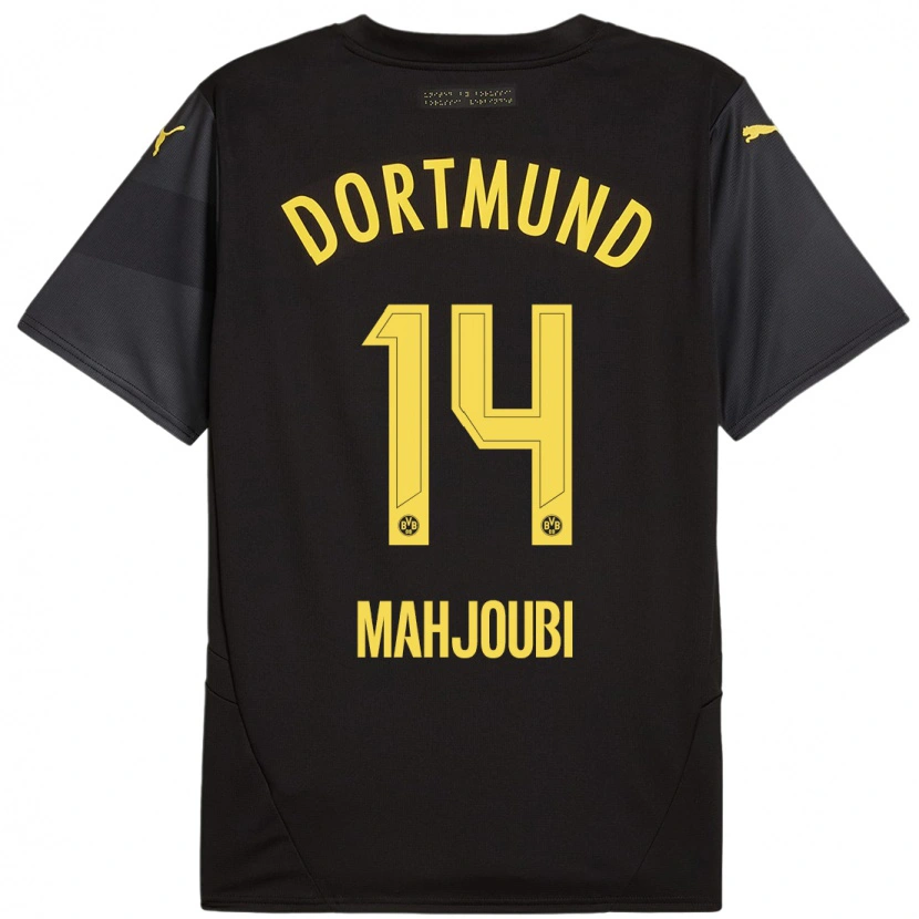 Danxen Män Anas Mahjoubi #14 Svart Gul Bortatröja Matchtröjor 2024/25 Tröjor T-Tröja