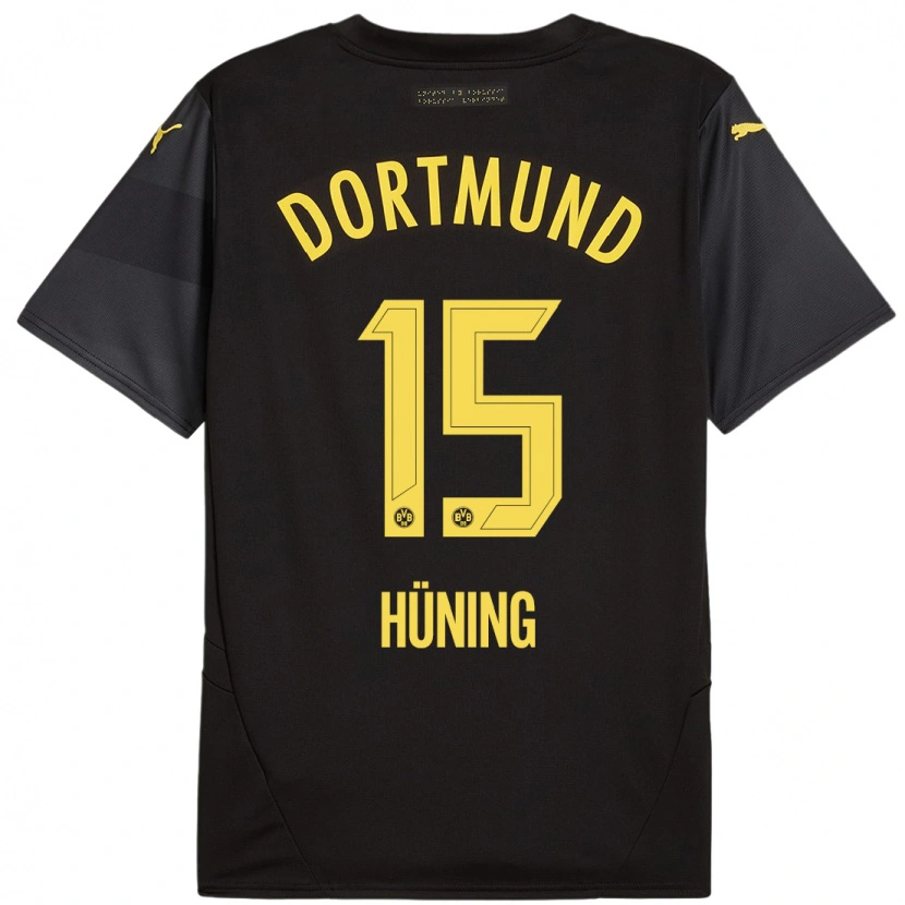 Danxen Män Ben Hüning #15 Svart Gul Bortatröja Matchtröjor 2024/25 Tröjor T-Tröja