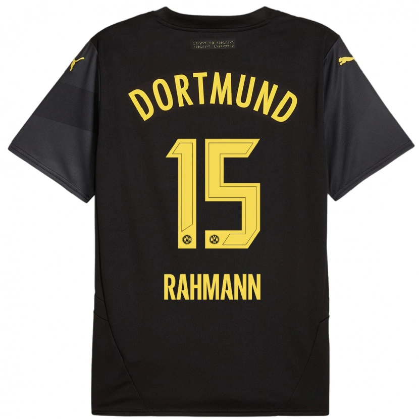 Danxen Män Luke Rahmann #15 Svart Gul Bortatröja Matchtröjor 2024/25 Tröjor T-Tröja