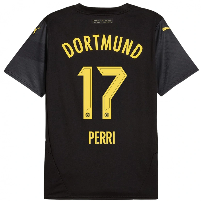 Danxen Män Luca Perri #17 Svart Gul Bortatröja Matchtröjor 2024/25 Tröjor T-Tröja