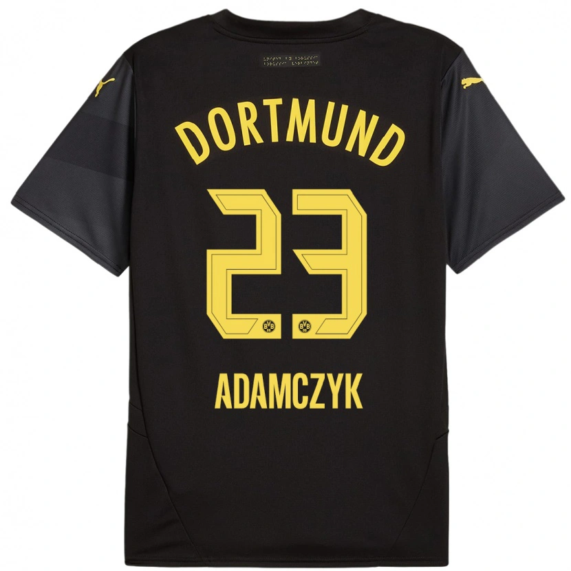 Danxen Män Nico Adamczyk #23 Svart Gul Bortatröja Matchtröjor 2024/25 Tröjor T-Tröja