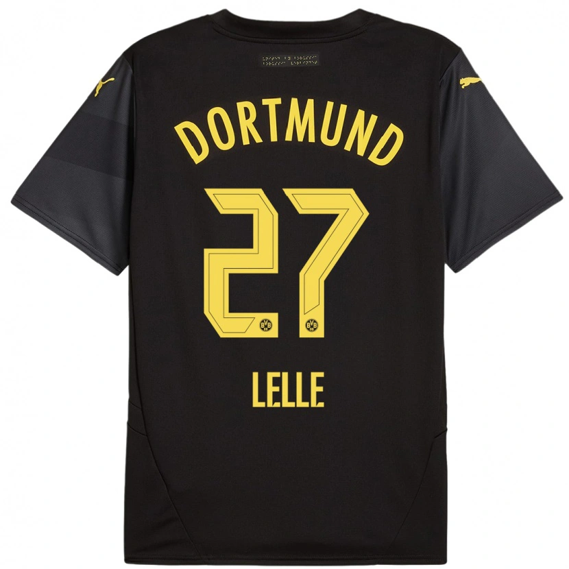 Danxen Män David Lelle #27 Svart Gul Bortatröja Matchtröjor 2024/25 Tröjor T-Tröja
